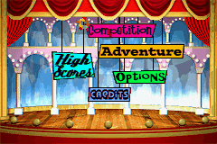 Muppet Pinball Mayhem title screen for GameBoy Advance
